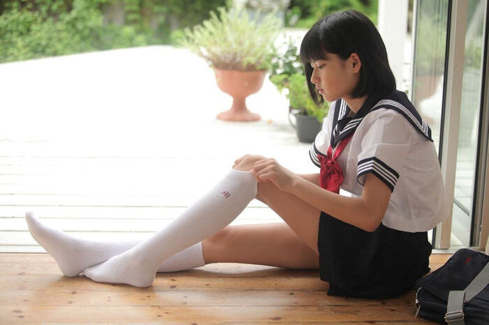 JK's socks are white and white is good school socks erotic image 47th image
