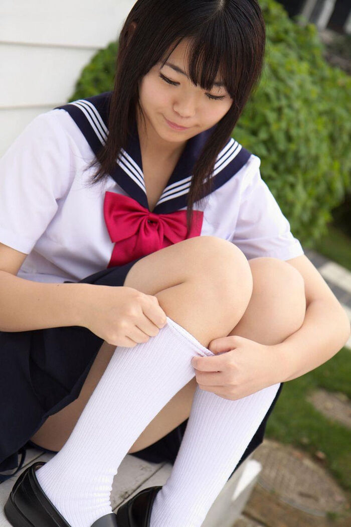 JK's socks are white and white is good school socks erotic image 48th image