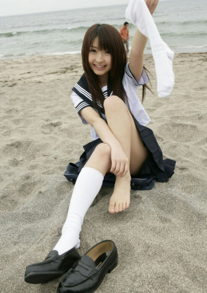 JK's socks are white and white is good school socks erotic image 6th image