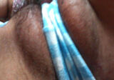Erotic image of a plump hamimand close-up with labia majora