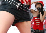 Campaign girl and Ibecon's hot pants gap panty shot erotic image
