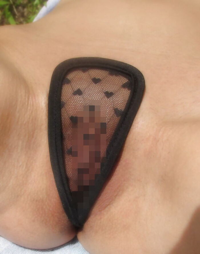 Erotic image of radical tiny pants called C string 9th image