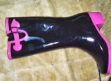 Women's shoe semen image with sperm on shoes