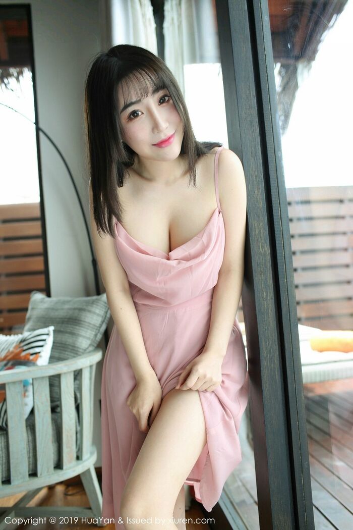 [HuaYan flower plumber] Vol.062_嫩模绯月樱-Cherry powder 色吊带连身裙露丁字裤翘臀诱惑Photo 51P 4th image