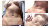[Image] Twitter woman "Look at my bakibaki abs !!"