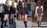 JK image of panchira with a super miniskirt that violates school rules