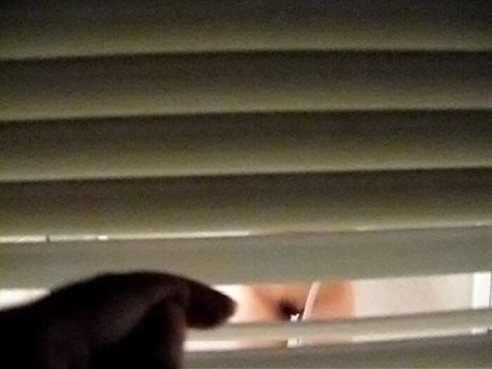 Voyeur of a girl's erotic nakedness from the gap in the window in the bath of a private house 23th image