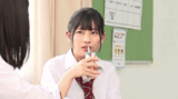 A shadowy high school boy voyeurizes a girl's panchira ... GIF image of being caught and squeezing sperm