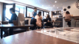 A high school girl masturbates in the toilet of a café ... Squirting sex GIF image of adolescent libido running out of control