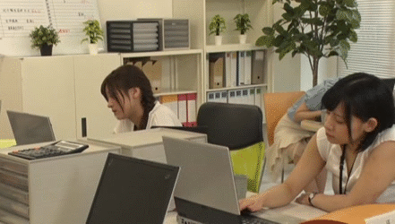 Sleep rape GIF image in which male employees who are incompetent and have a big attitude are vaginal shot by female bosses 5th image