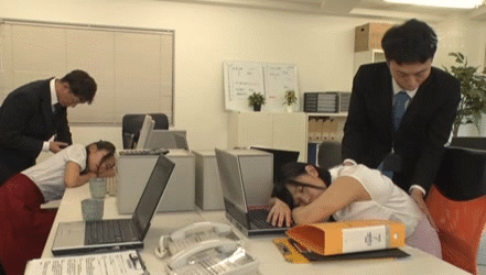 Sleep rape GIF image in which male employees who are incompetent and have a big attitude are vaginal shot by female bosses 6th image