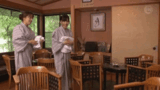 Mr./Ms., a mother who was wearing a hot spring with her daughter, was very excited by the mixed bath ... Adultery sex GIF image of a mature woman hiding from her daughter and inserting a