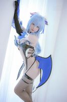 网络美女Nyako 喵子原神甘雨charm魔主题性感黑色情趣连体衣配黑丝网袜极致enchantment photo 76P