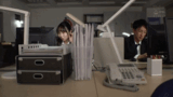 An office lady who is working overtime can see her pants ... - I can't stand the defenseless ass and immediately zubo! GIF image of rolling up a tight skirt and seeding