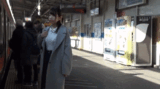 おっぱいが大きいがゆえに痴かんに狙われるOLさん…敏感な乳首をコリコリされ絶頂しまくる痴かんセックスGIF画像