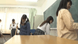 High school girls who are cleaning are panchira ... sex GIF image attacking a boy who gets an erection
