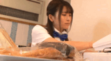 - Climax so much that you can lose your waist in the store with many customers ... GIF image of a girl who works part-time at a bakery is molested at work