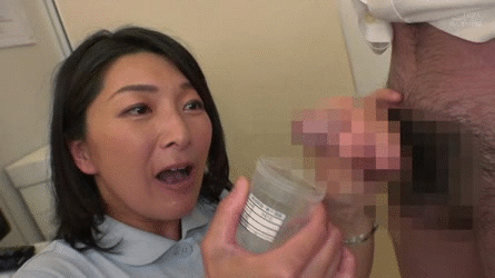 Mr./Ms. a nurse who missed her marriage period!? Cuckold sex GIF image of a libido monster devouring the of a patient Mr./Ms. who visited for a semen test 8th image