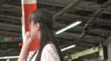 On a crowded train, the crotch rubs and the girl gets a lot of man juice ... Sex GIF image on the train that falls into a female