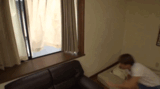 [Erotic GIF] This is the darkness of the housing situation in Japan ... You can see the whole room opposite! A girl who was peeked into changing clothes and masturbating has runaway sex ww