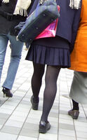 [JK uniform black tights sheer panties erotic image] An erotic image of JK wearing black tights in uniform! Black tights with thin bare skin and naughty panties that are transparent are really too erotic w