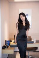 XiuRen第6708期_新人模特S纯一性感黑色礼裙配ultrathin 黑丝露性感内衣完美诱惑Photo 84P