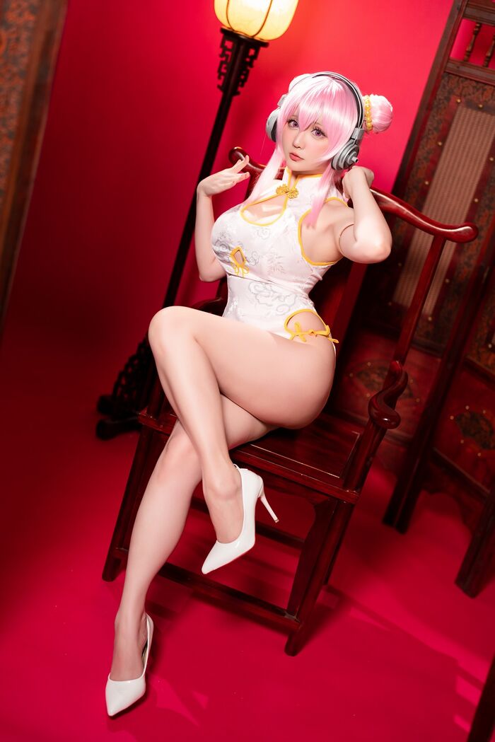 Coser 小姐姐星之迟迟索尼子旗袍主题感powder色情趣短旗袍秀翘臀美腿诱惑Photo 41P 10th image