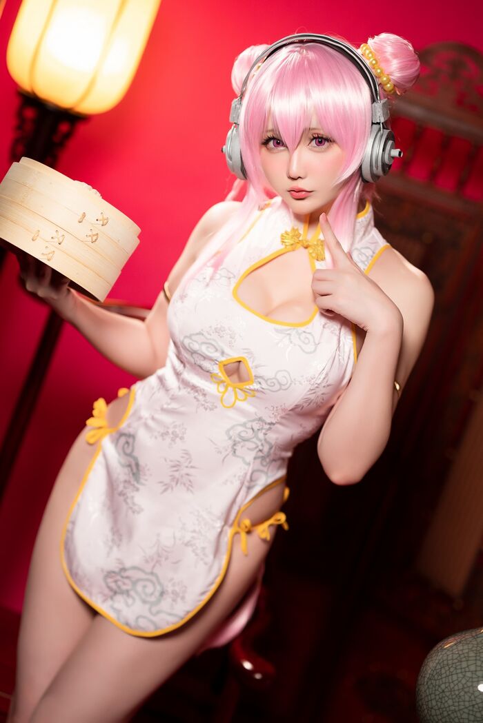 Coser 小姐姐星之迟迟索尼子旗袍主题感powder色情趣短旗袍秀翘臀美腿诱惑Photo 41P 2th image