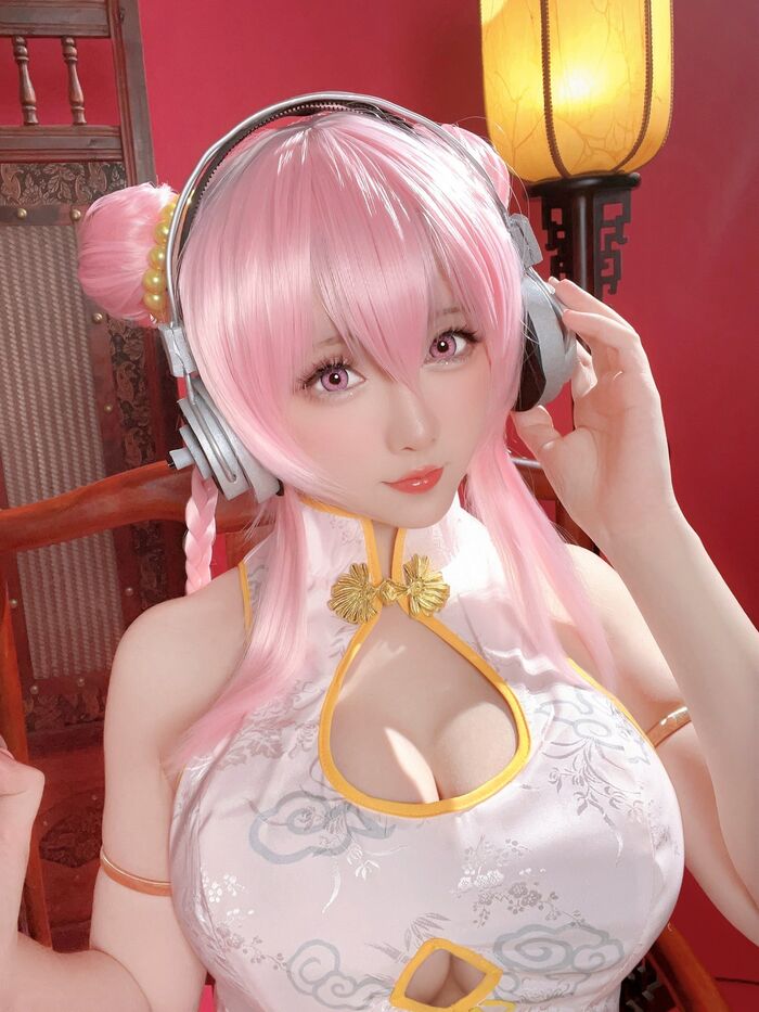 Coser 小姐姐星之迟迟索尼子旗袍主题感powder色情趣短旗袍秀翘臀美腿诱惑Photo 41P 28th image