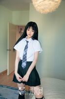 [Ugirls尤果网] U413_ Female Mock Momoko Seiko Student Outfit + Private Cell Powder Color Sleep Clothes Hideo Perfect Beauty Body Material Bustle Milk Mazement Photo 65P