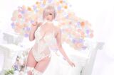 Coser小姐姐星之迟迟玛修婚纱主题性感白色婚纱露白色蕾丝内衣惹火诱惑写真78P