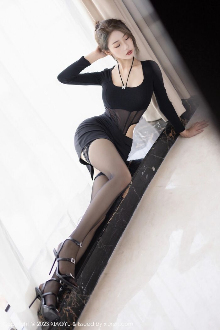 [XiaoYu画语界] Vol.1032_模特苏苏阿性感黑色连体衣+黑色缕空情趣服秀惹火身Material诱惑Photo 82P 10th image