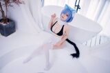 动漫博主末夜787�bud姆女仆swim装主题私房bathroom erotic sensation woman仆装露黑色内衣撩人诱惑Photo 47P