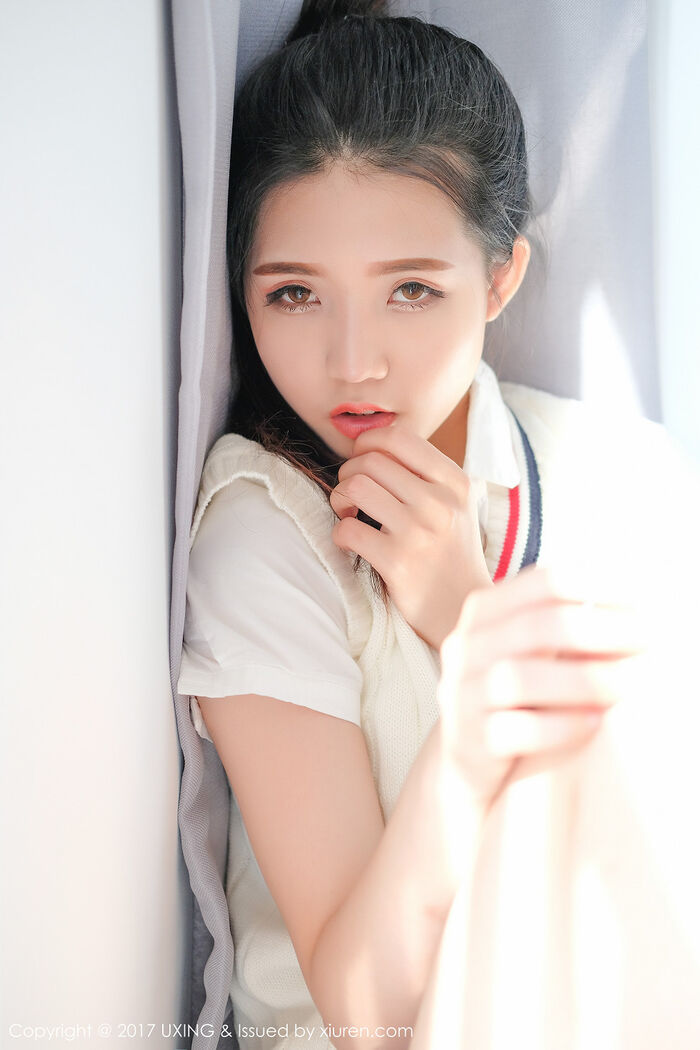 [UXING优星馆] Vol.056_嫩模可爱的小叶子清纯student outfit + resident erotic inner clothing hidemi breast photo 38P 22th image