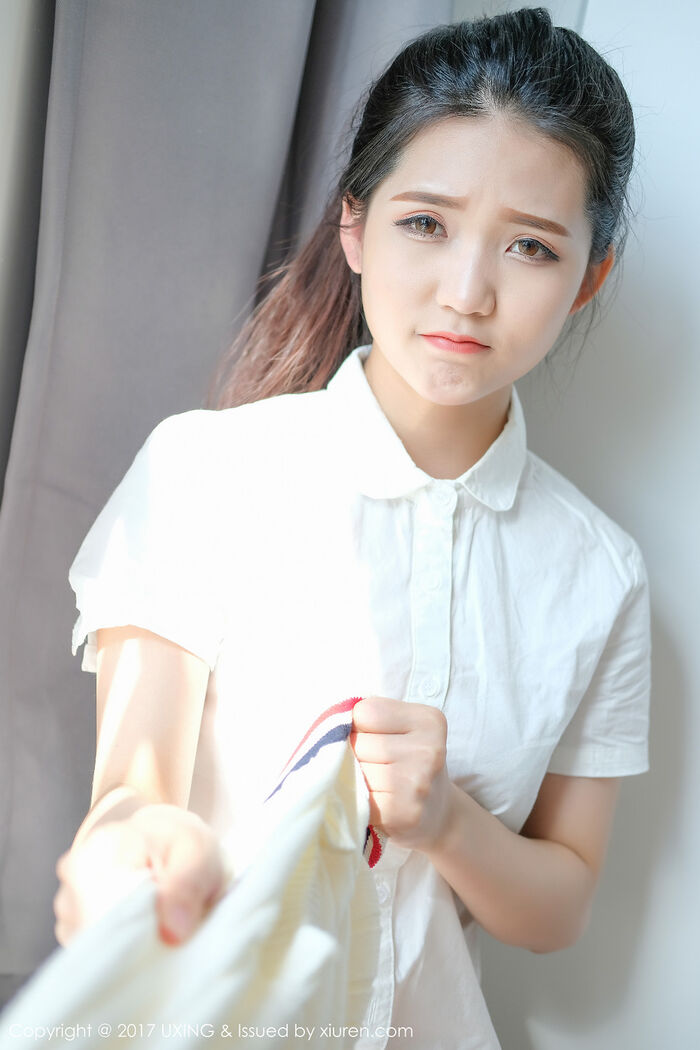 [UXING优星馆] Vol.056_嫩模可爱的小叶子清纯student outfit + resident erotic inner clothing hidemi breast photo 38P 24th image