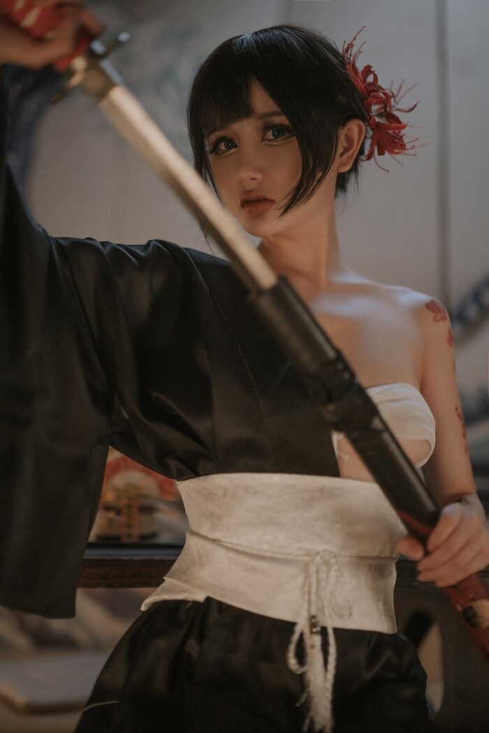 网络美女您的蛋蛋黑社会大小姐主题私房erosensual white cloth带裹身秀火辣身Material诱惑Photo 38P 3th image