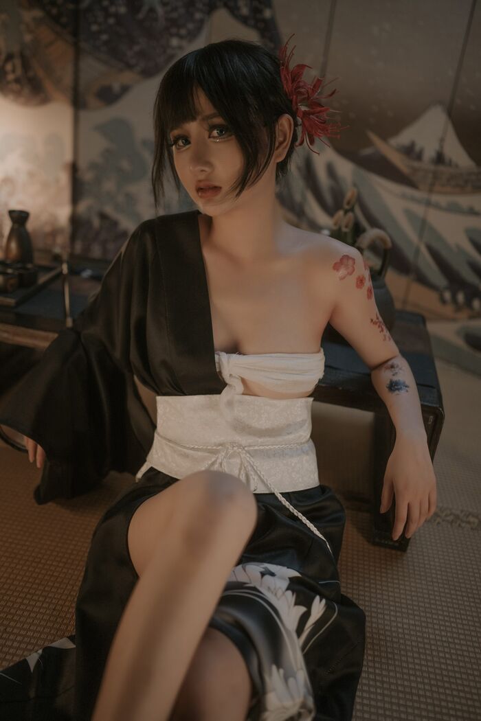 网络美女您的蛋蛋黑社会大小姐主题私房erosensual white cloth带裹身秀火辣身Material诱惑Photo 38P 4th image