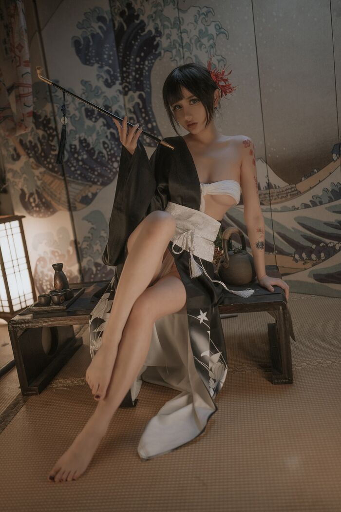 网络美女您的蛋蛋黑社会大小姐主题私房erosensual white cloth带裹身秀火辣身Material诱惑Photo 38P 5th image