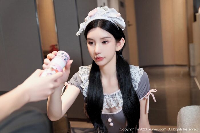 XiuRen Issue 6963_Goddess Zhou Yuxi Sally takes off a white long dress wrapped in zongzi leaves, showing off her alluring figure and alluring figure, 108 photos 83th image
