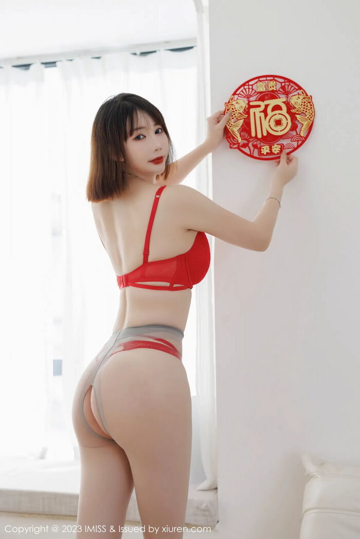 [IMISS 爱蜜社] Vol.716_模特Evon陈赞之性感红色旗袍露红色蕾丝内衣秀凹凸身Material诱惑Photo 51P 19th image
