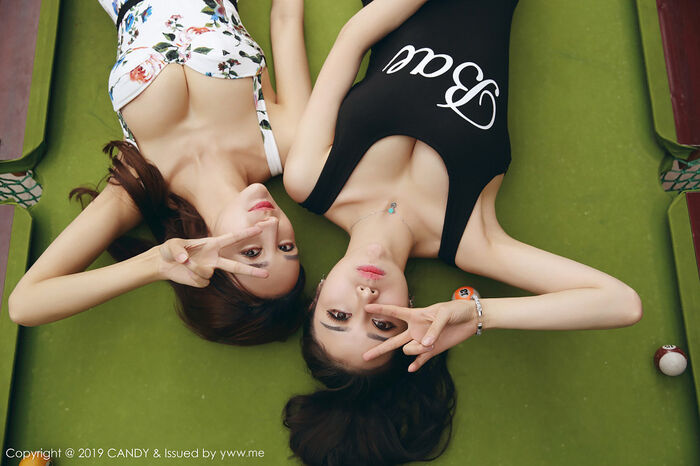 [Candy网红馆]Vol.068_网红馆最新模特合集室外双人桌球比基尼美女性感写真34P 17th image