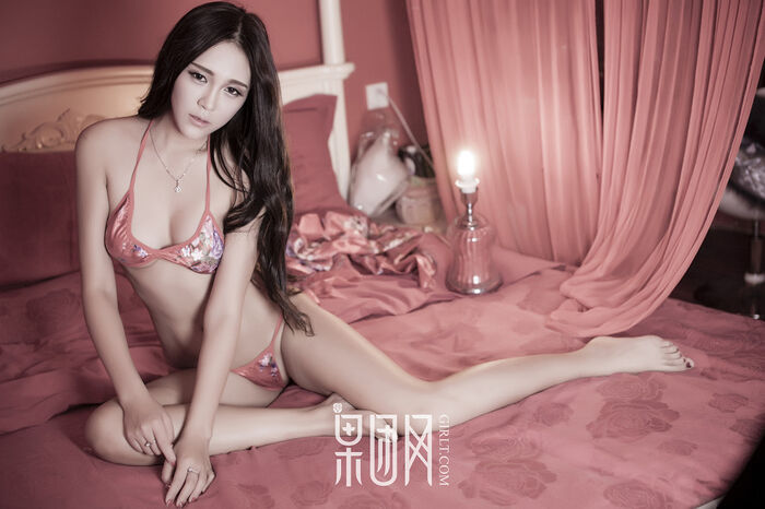 [GIRLT果团网] NO.148_嫩模朱赢红色丝质sleep衣semi-dewy erotic sensation红色内衣撩人诱惑Photo 53P 31th image
