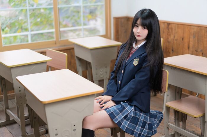 网络美女桜井宁宁放课后JK主题教室里脱学生制服露黑色蕾丝内衣秀豪乳诱惑写真86P 6th image