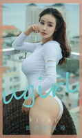 [Ugirls爱尤物] No.2616_ 模特Vichy蓝色的浪漫主题swim池边性感黑色比基尼诱惑写真35P
