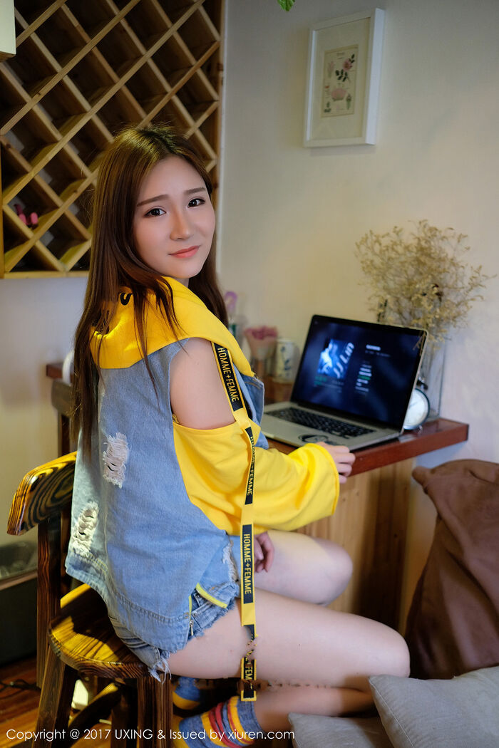 [UXING优星馆] Vol.057_ Female Sheep Suger Qing Xin Cow Clothes Hideuneven Convex Body Material Full De Xiu Beauty Milk Mazement Photo 40P 37th image