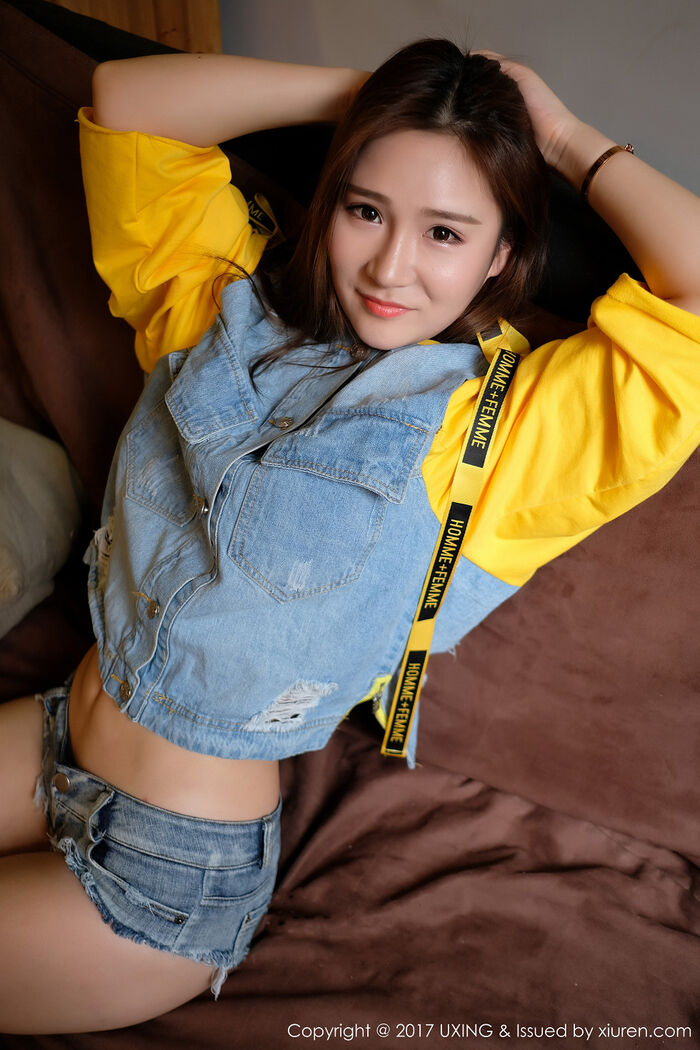 [UXING优星馆] Vol.057_ Female Sheep Suger Qing Xin Cow Clothes Hideuneven Convex Body Material Full De Xiu Beauty Milk Mazement Photo 40P 7th image