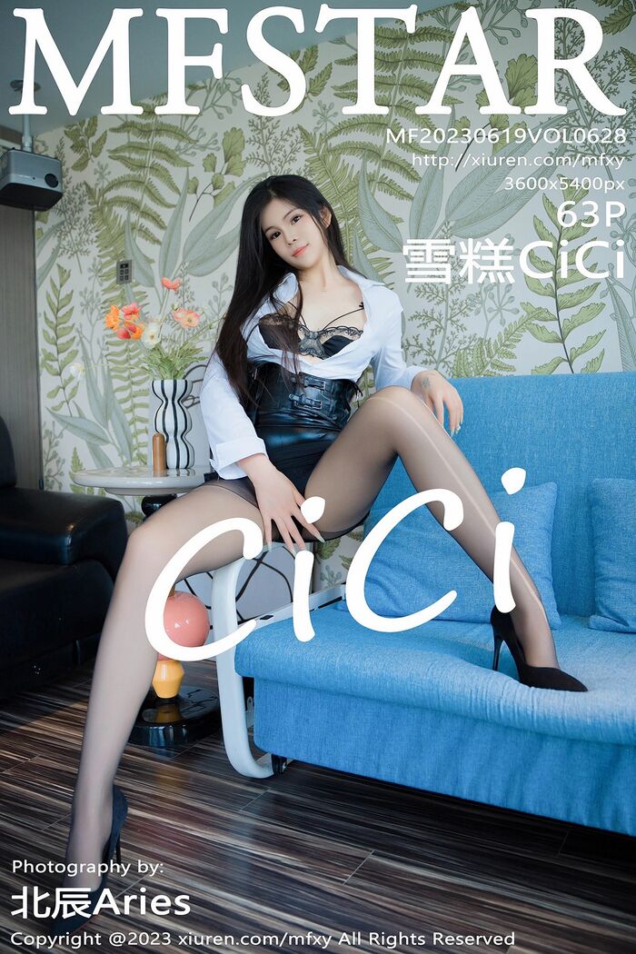 [MFStar模范学院]Vol.628_模特雪糕CiCi性感白T配黑短裙露黑色蕾丝情趣内衣迷人诱惑写真63P 61th image