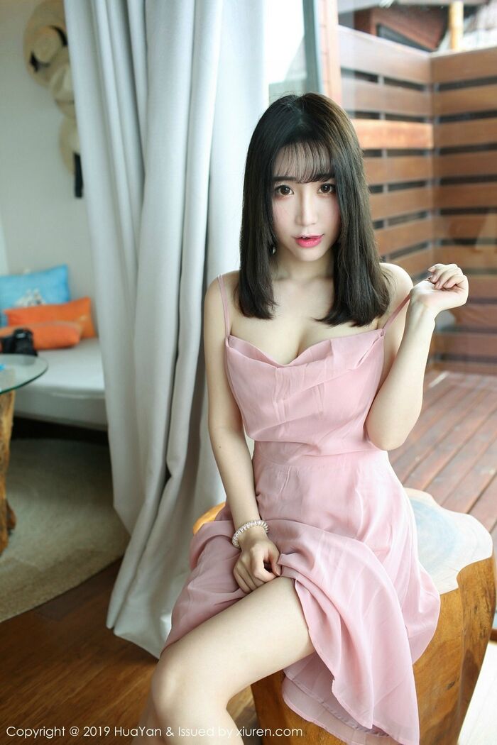 [HuaYan flower plumber] Vol.062_嫩模绯月樱-Cherry powder 色吊带连身裙露丁字裤翘臀诱惑Photo 51P 2th image