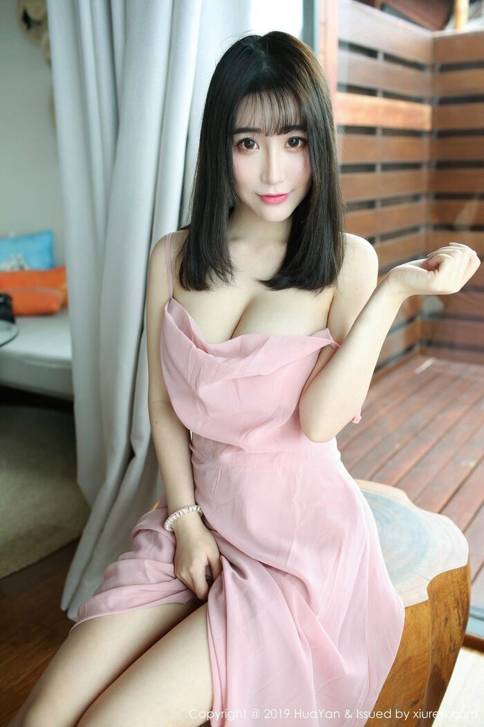 [HuaYan flower plumber] Vol.062_嫩模绯月樱-Cherry powder 色吊带连身裙露丁字裤翘臀诱惑Photo 51P 3th image