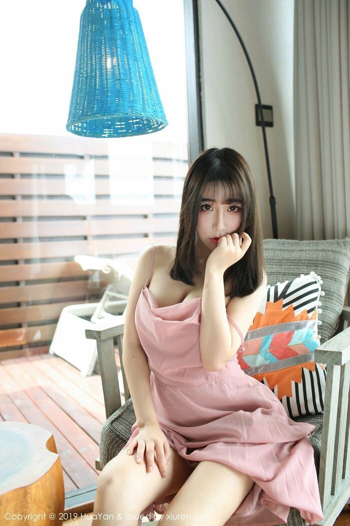 [HuaYan flower plumber] Vol.062_嫩模绯月樱-Cherry powder 色吊带连身裙露丁字裤翘臀诱惑Photo 51P 7th image